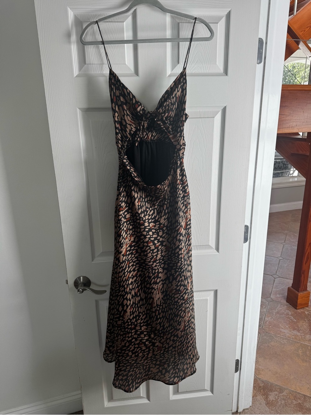 Vici Black Spotted Cutout Midi Dress